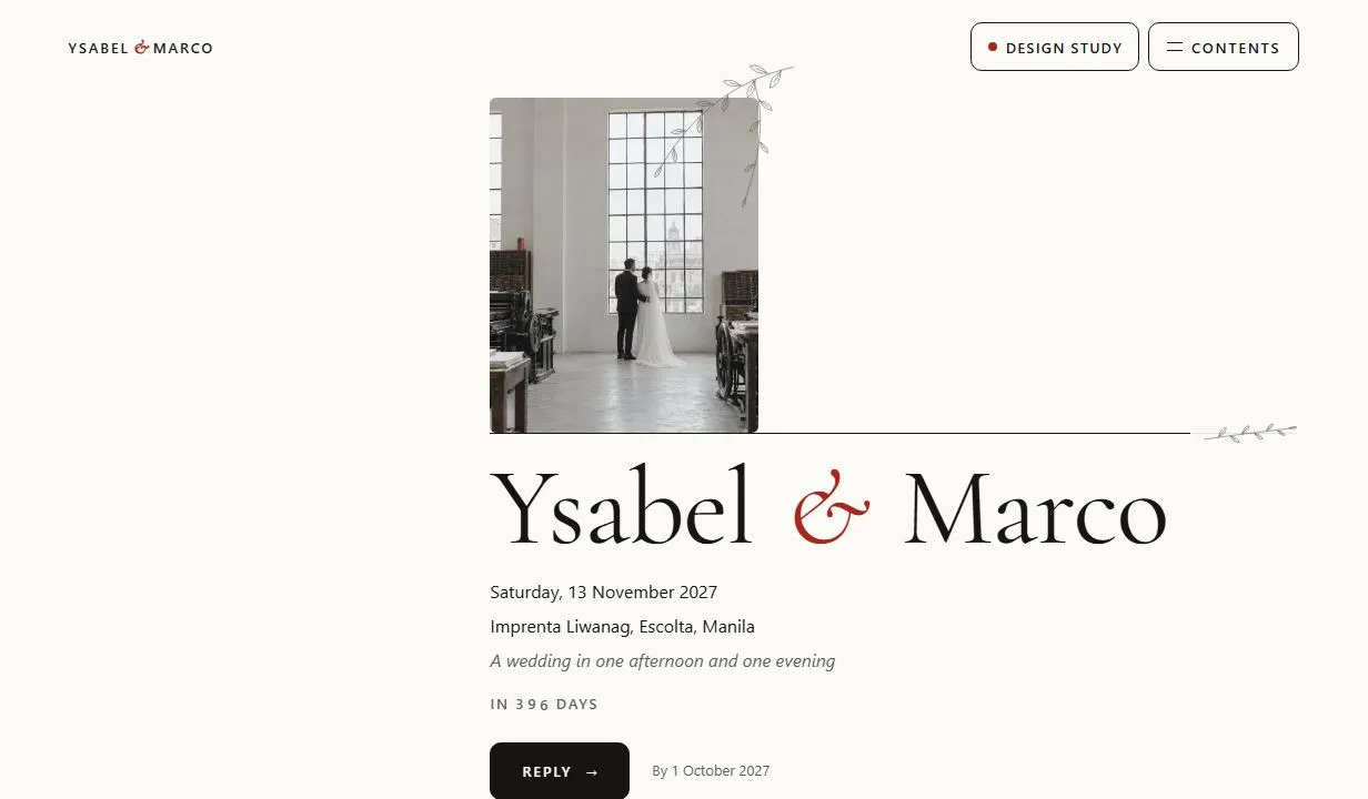 The Ysabel and Marco design study, opened at the top of the page