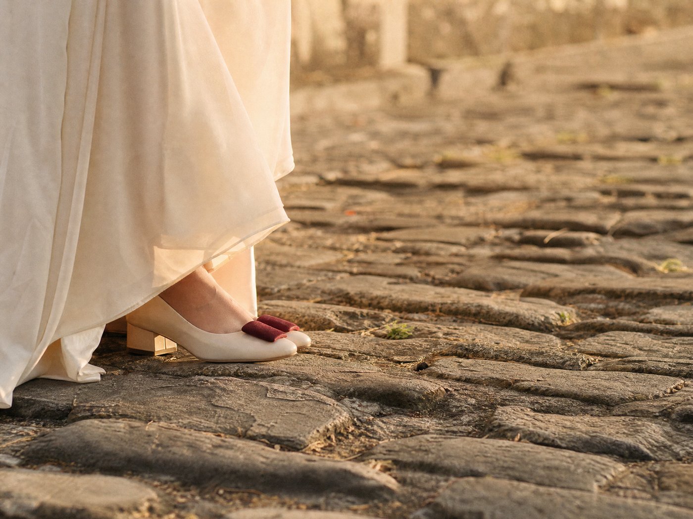The cobbles of General Luna Street, cut close.